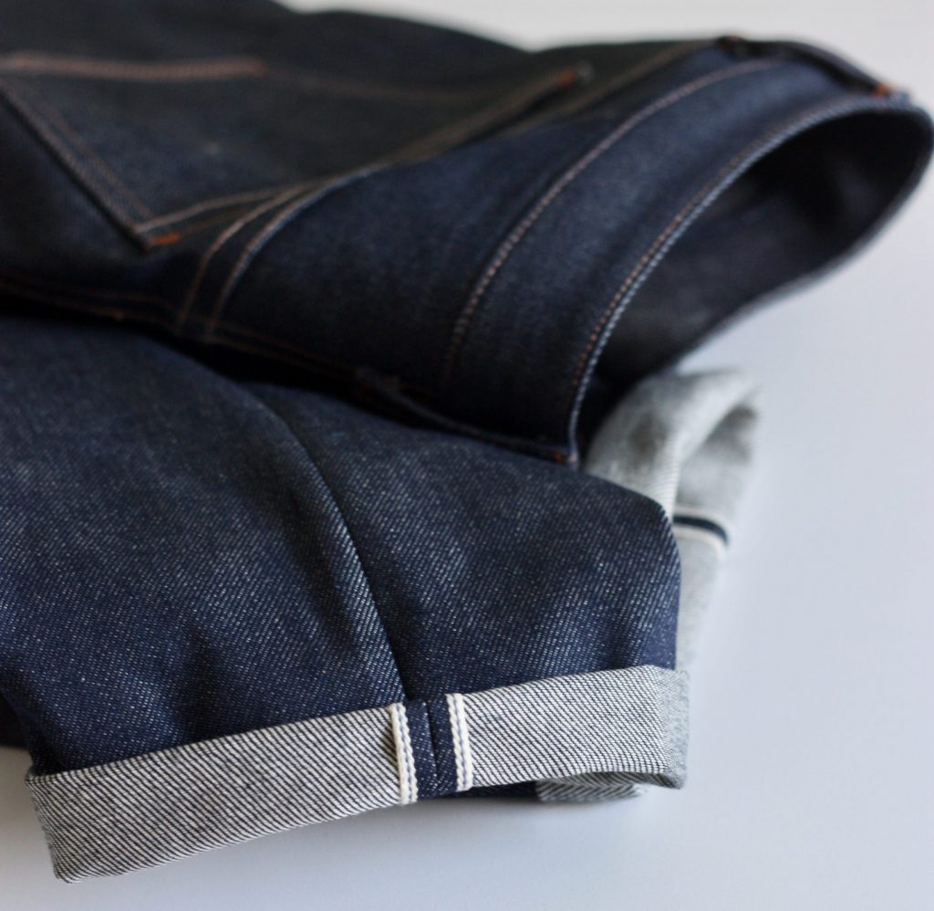 mens jeans selvedge cuff detail