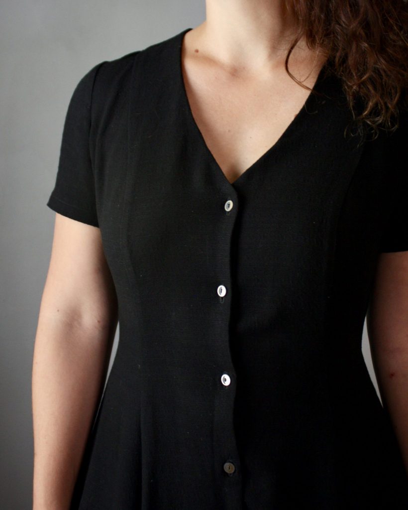 Shelby Dress close up of button placket